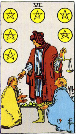 6- of pentacles