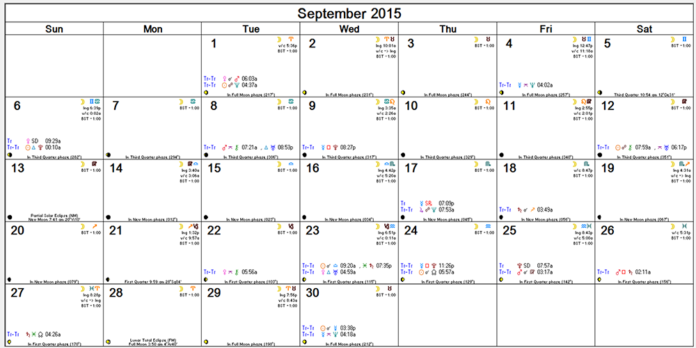 Sept Astro Calendar -- transits