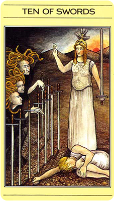 Ten of Swords -- mythic tarot