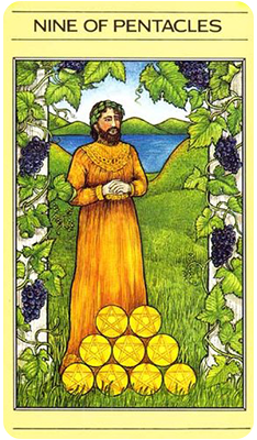 Nine pf Pentacles -- mythiic tarot